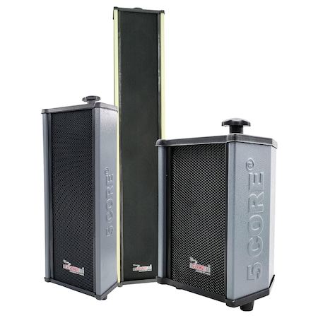 5 Core PA Paging System with Amplifier with 8 Wall Speakers with Paging Mic for Use Through Phones PACKET 30T